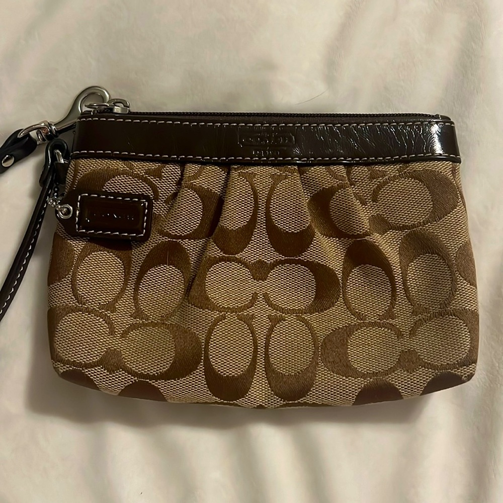 Coach EUC Small Wristlet in Brown